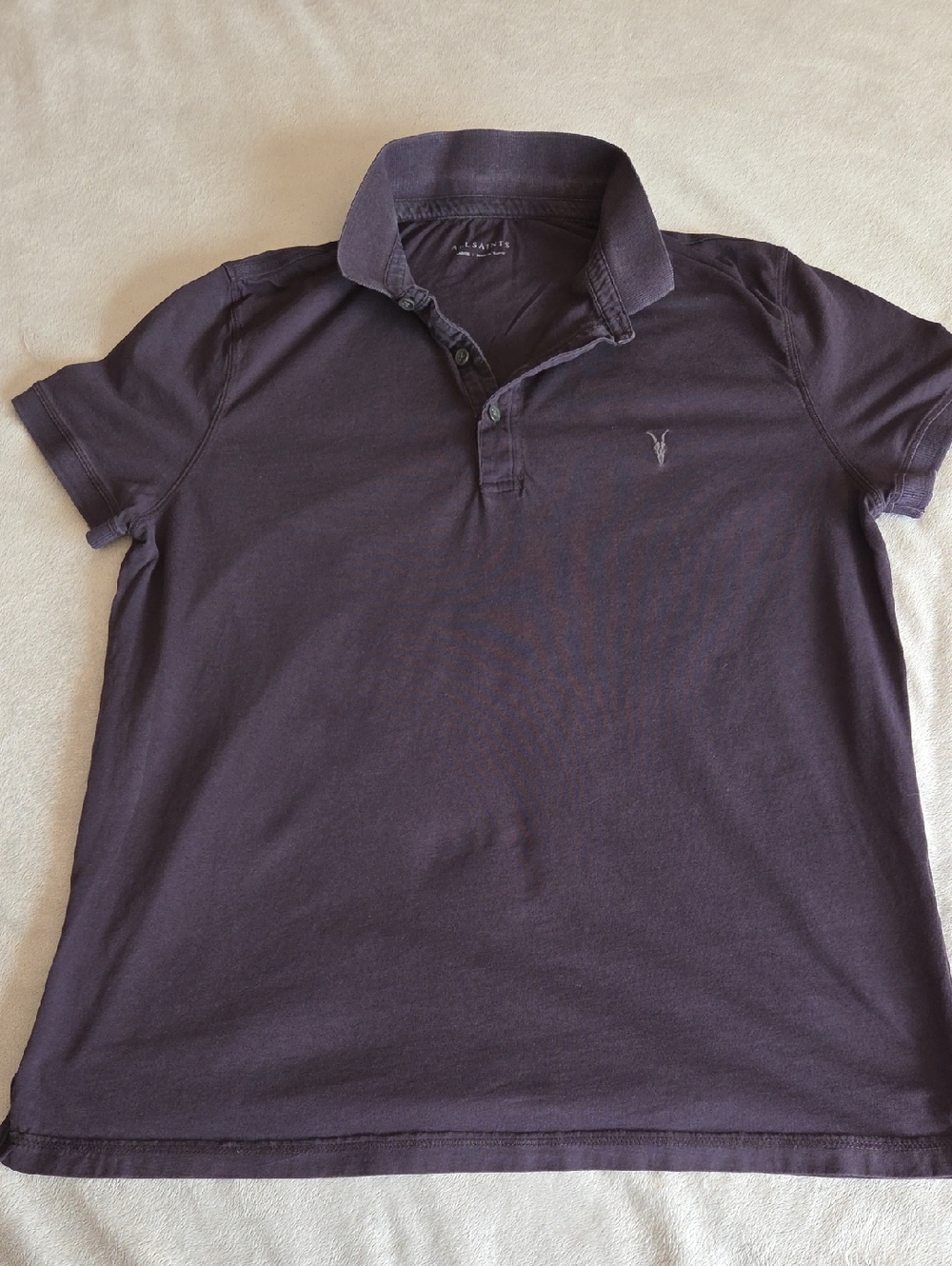 Allsaints Black Polo Shirt, Size M